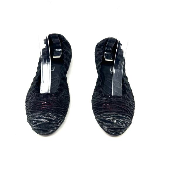 Chanel Black Fabric Ballet Flats with Pink Lurex Thread CC Logo 36.5 Rare Runway - Picture 5 of 12